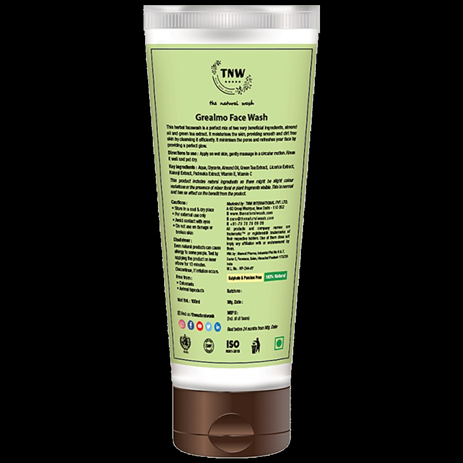 TNW-The Natural Wash Grealmo Green Tea Face Wash - Enriched With Almond Oil & Vitamin C