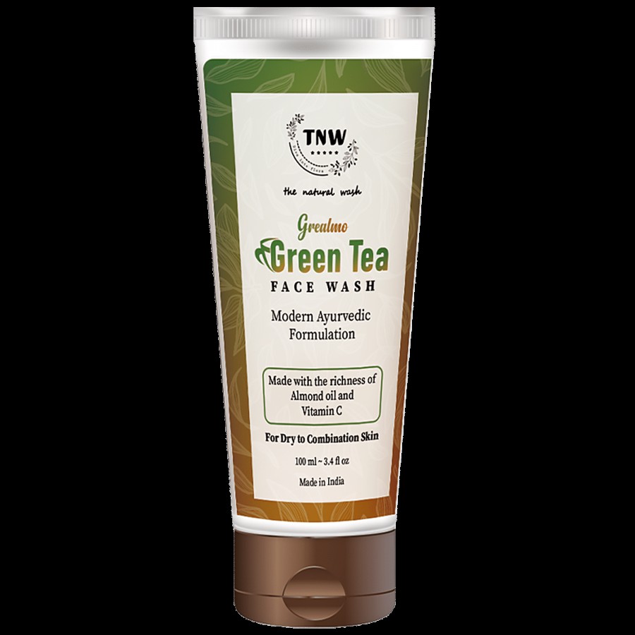 TNW-The Natural Wash Grealmo Green Tea Face Wash - Enriched With Almond Oil & Vitamin C