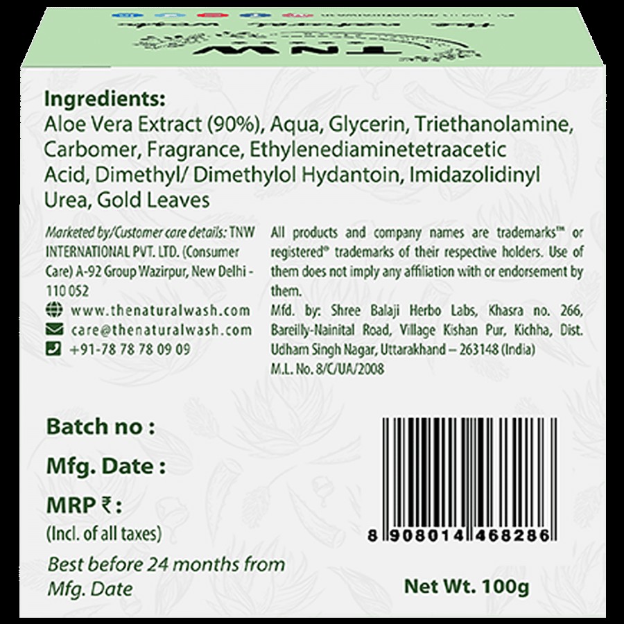 TNW-The Natural Wash Pure Aloe Vera Gold Gel - Soothing & Hydrating