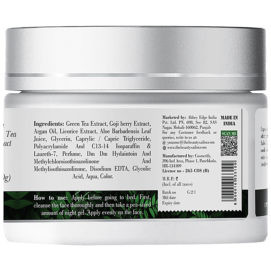 The Beauty Sailor Green Tea Night Gel - Reduces Acne