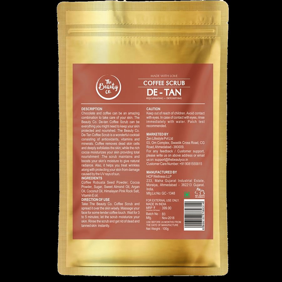 The Beauty Co. De-Tan Coffee Scrub - Argan Oil