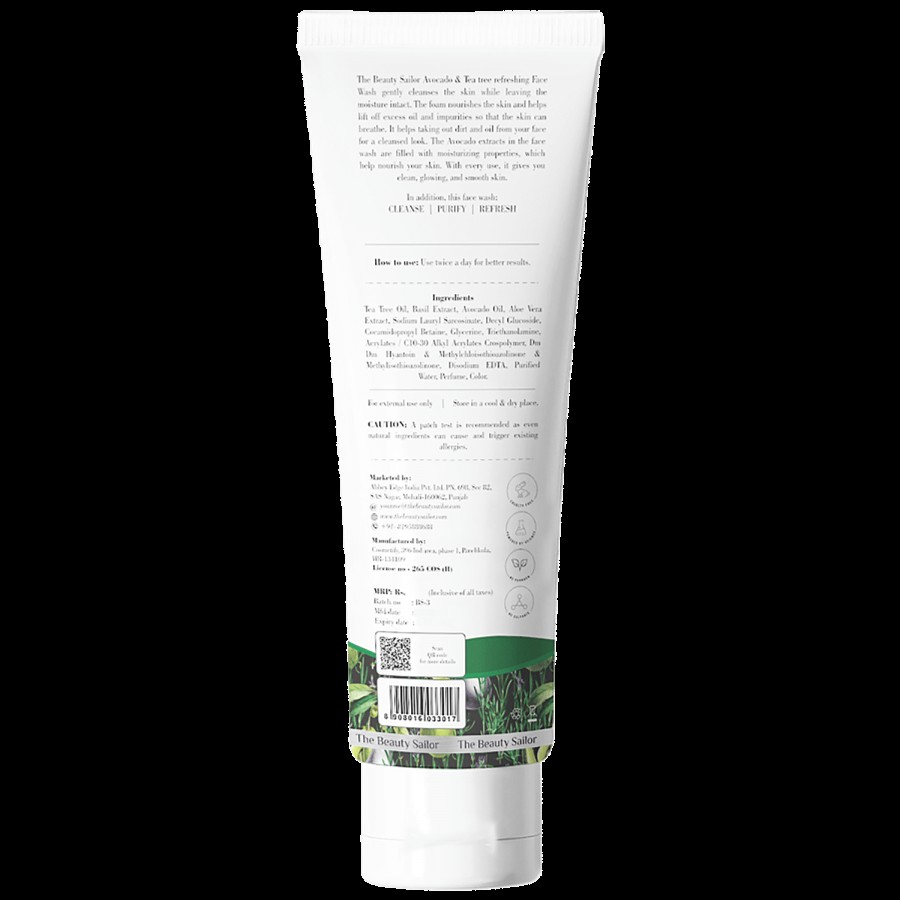 The Beauty Sailor Avocado & Tea Tree Oil Face Wash - For Acne Control