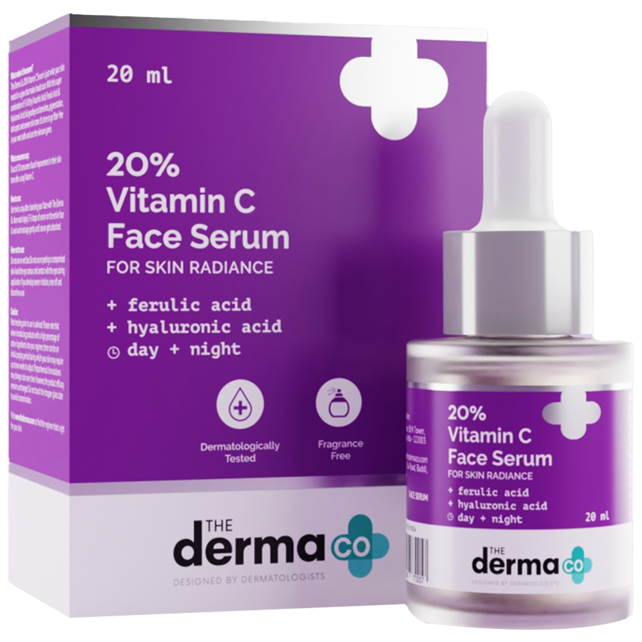 The Derma Co 20% Vitamin C Face Serum - With Ferulic & Hyaluronic Acid