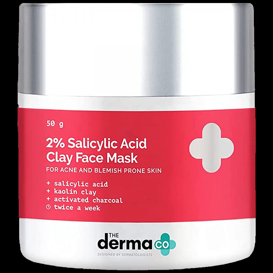 The Derma Co 2% Salicylic Acid Clay Face Mask - With Activated Charcoal