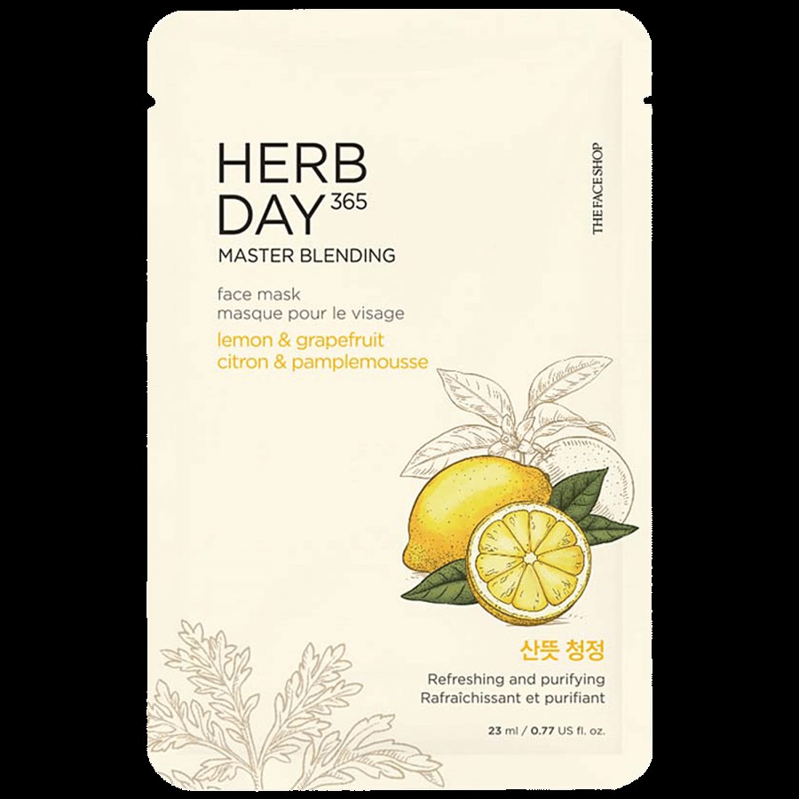 The Face Shop Herb Day 365 Master Blending Face Mask - Lemon & Grapefruit