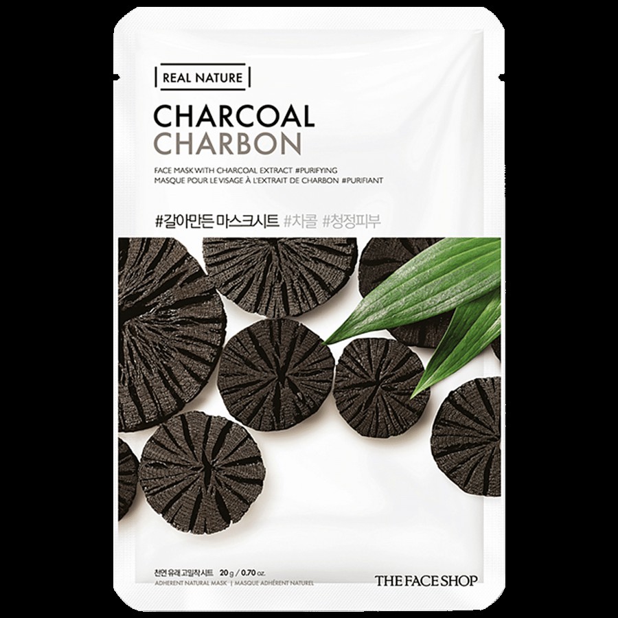 The Face Shop Real Nature Charcoal Face Mask - Detoxifies