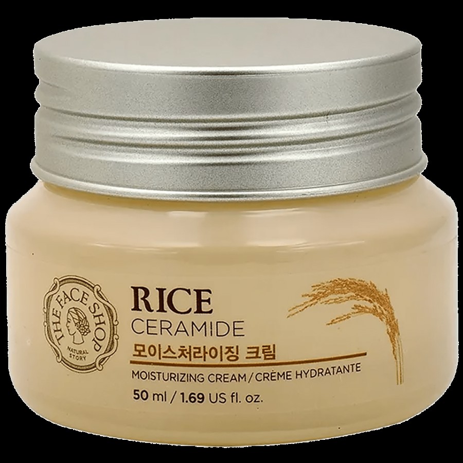 The Face Shop Rice Ceramide Moisturizing Cream - Brightens & Retains Skin Moisture