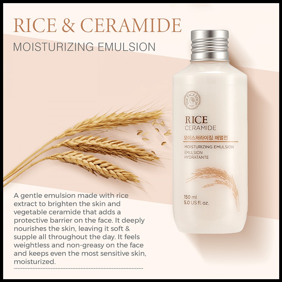 The Face Shop Rice Ceramide Moisturizing Toner - Brightens & Retains Skin Moisture