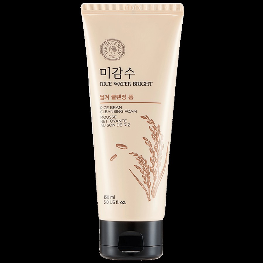 The Face Shop Rice Water Bright Rice Bran Cleansing Foam - For Moisturization