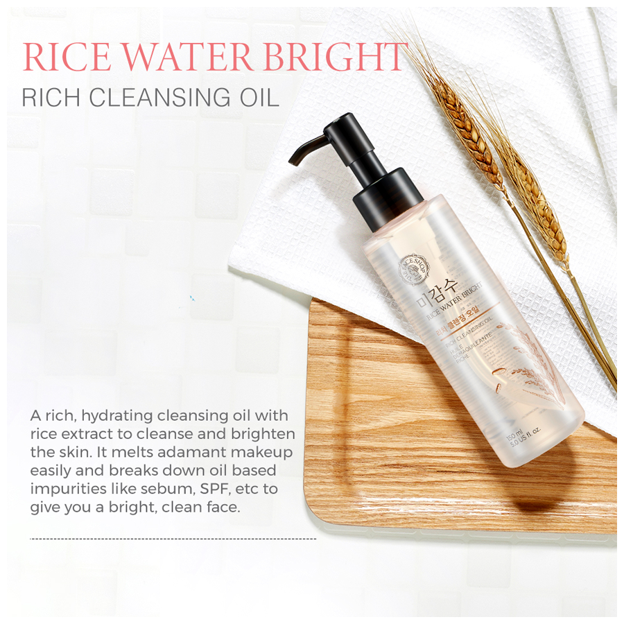 The Face Shop Rice Water Bright Rich Cleansing Oil - For Moisturization