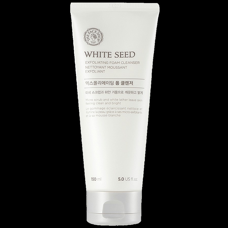 The Face Shop White Seed Exfoliating Foam Cleanser - Lighten the Skin & Reduce Dark Spots