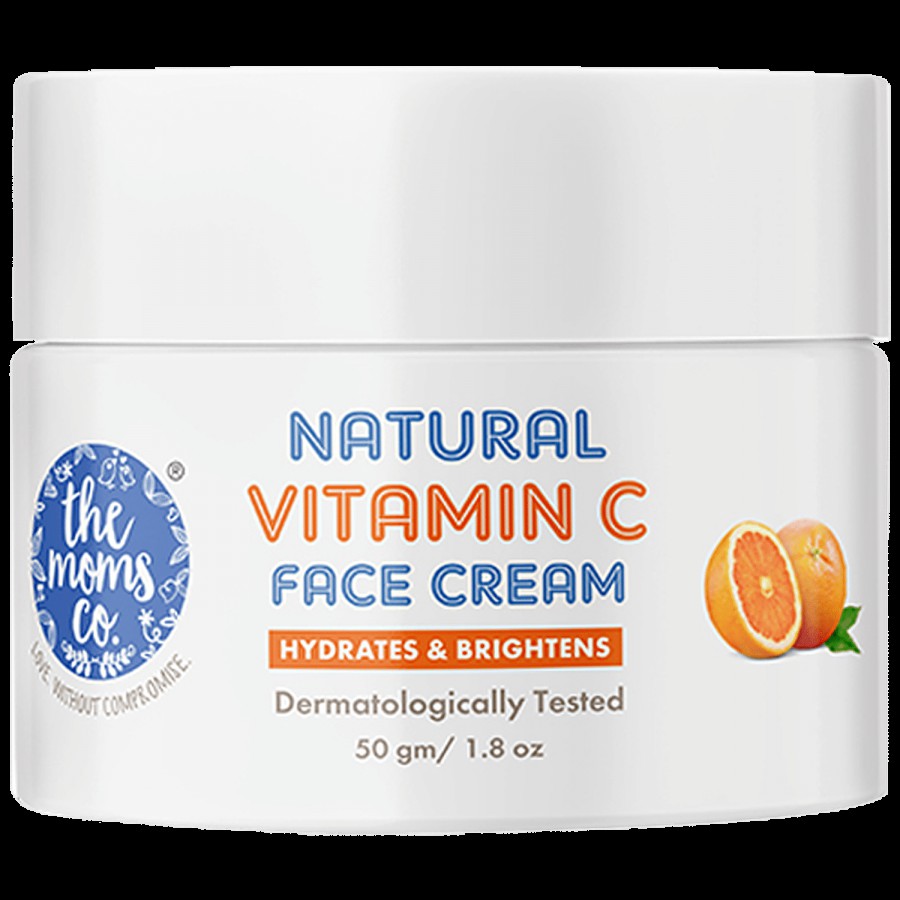 The Moms Co Natural Vitamin C Face Cream - Hydrates & Brightens Skin