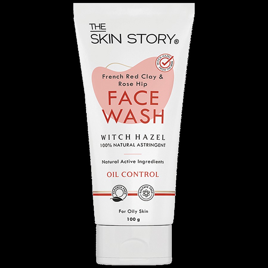 The Skin Story French Red Clay & Rose Hip Facewash - Oil & Pollution Control