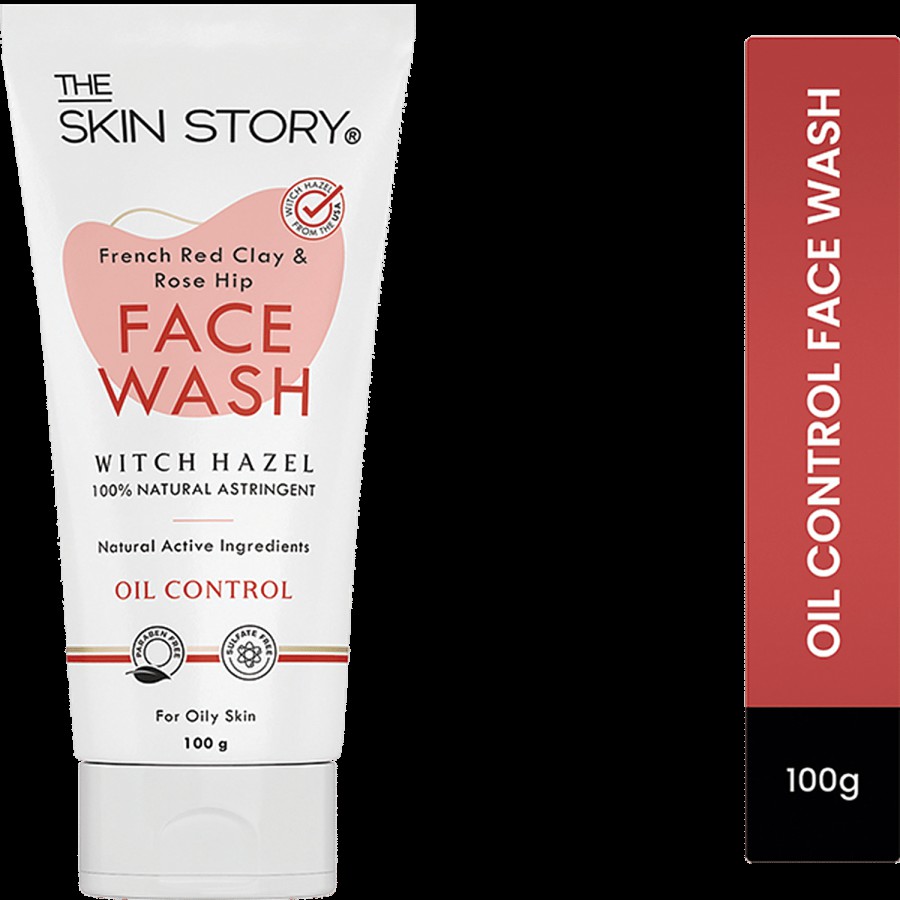 The Skin Story French Red Clay & Rose Hip Facewash - Oil & Pollution Control