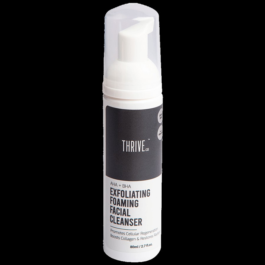 ThriveCo Exfoliating Foaming Face Cleanser With AHA+BHA - Boosts Collagen