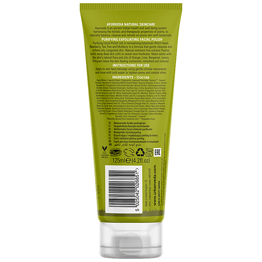 Urban Veda Purifying Exfoliating Facial Polish - Neem + Botanics