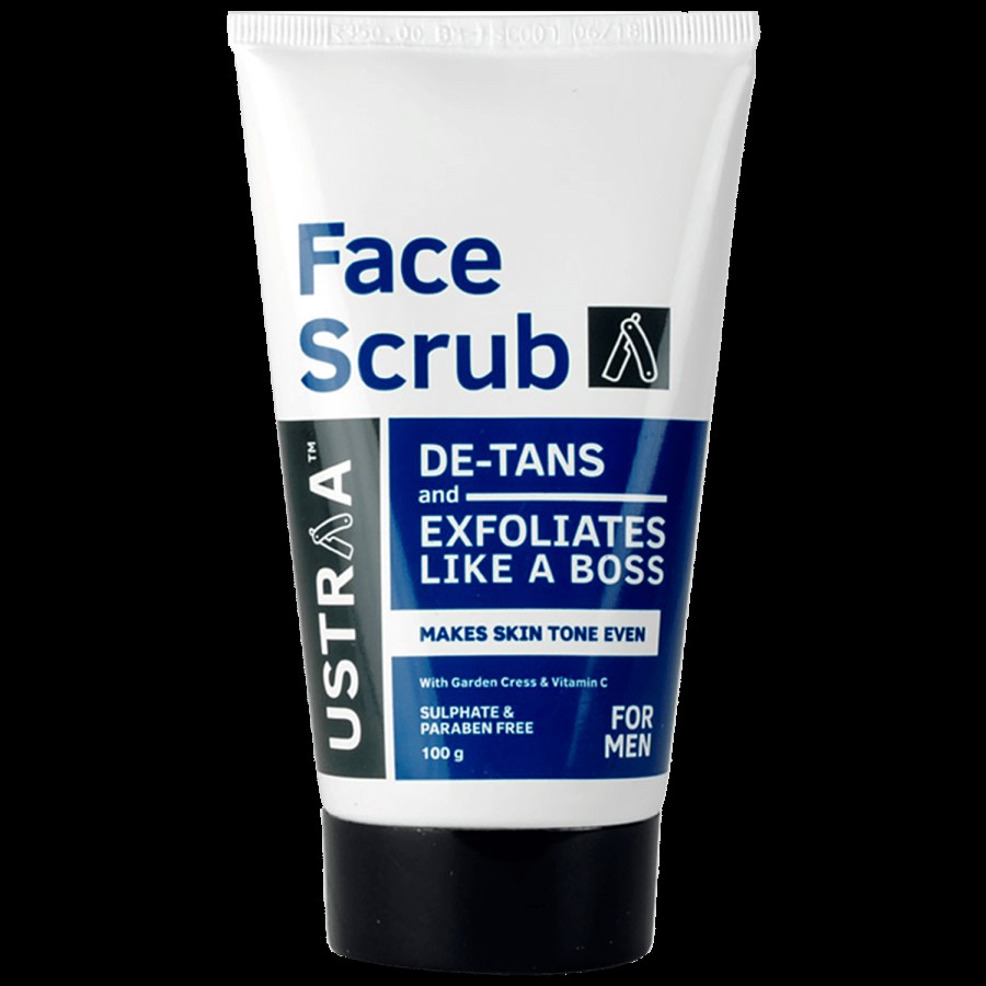 Ustraa Face Scrub For Men - De Tan With Walnut Granules