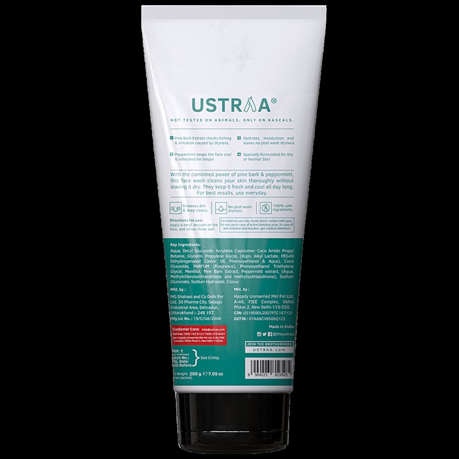 Ustraa Face Wash - Dry Skin With Mint Cool