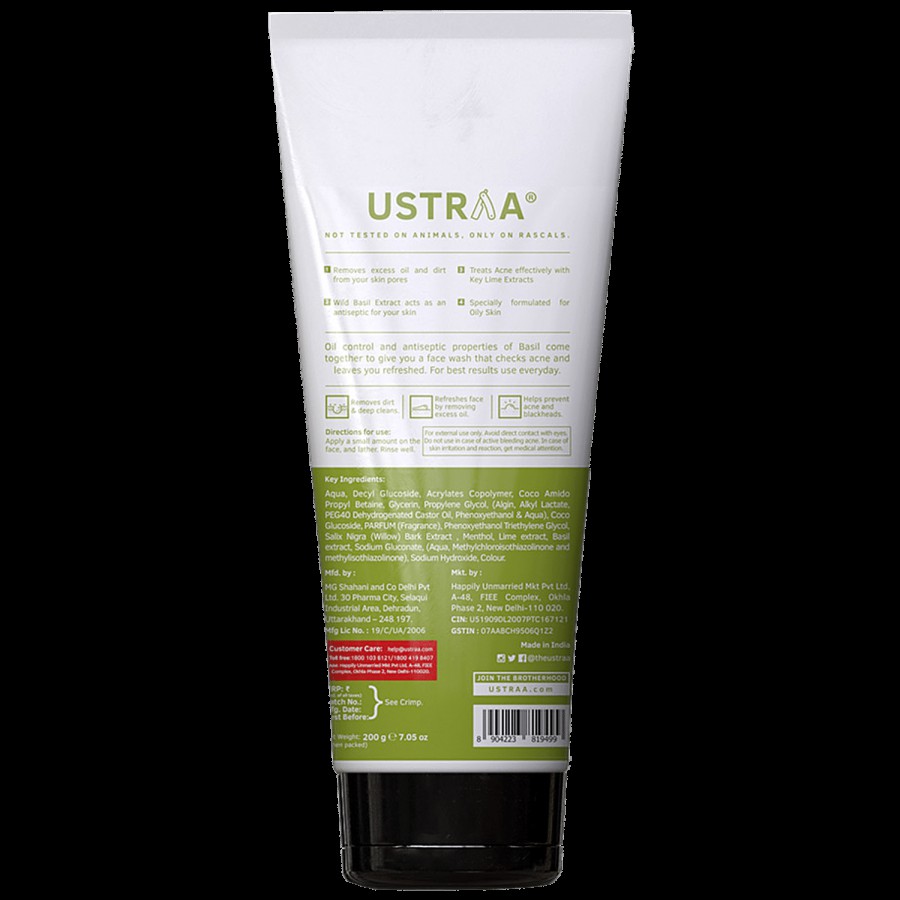 Ustraa Face Wash For Oily Skin - Checks Acne & Oil Control