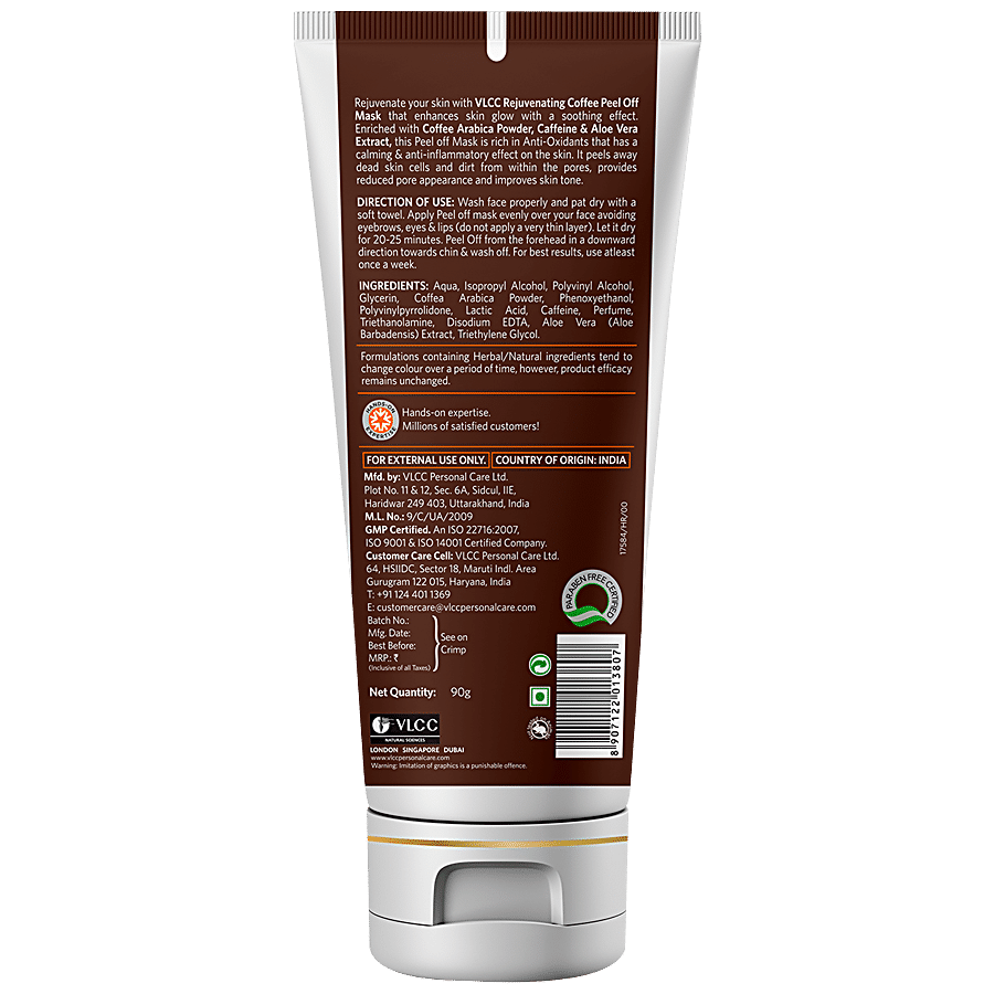 VLCC Rejuvenating Arabica Coffee Peel Off Mask - Enhances Skin Glow