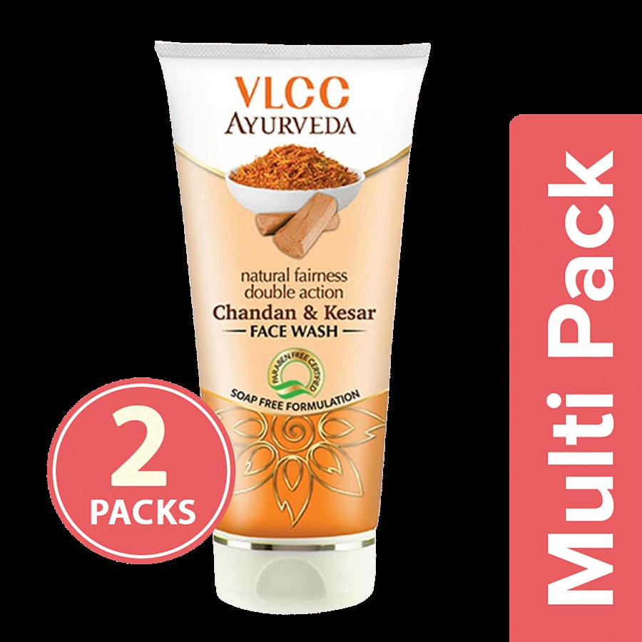 VLCC Ayurveda Natural Fairness Double Action Chandan & Kesar Face Wash