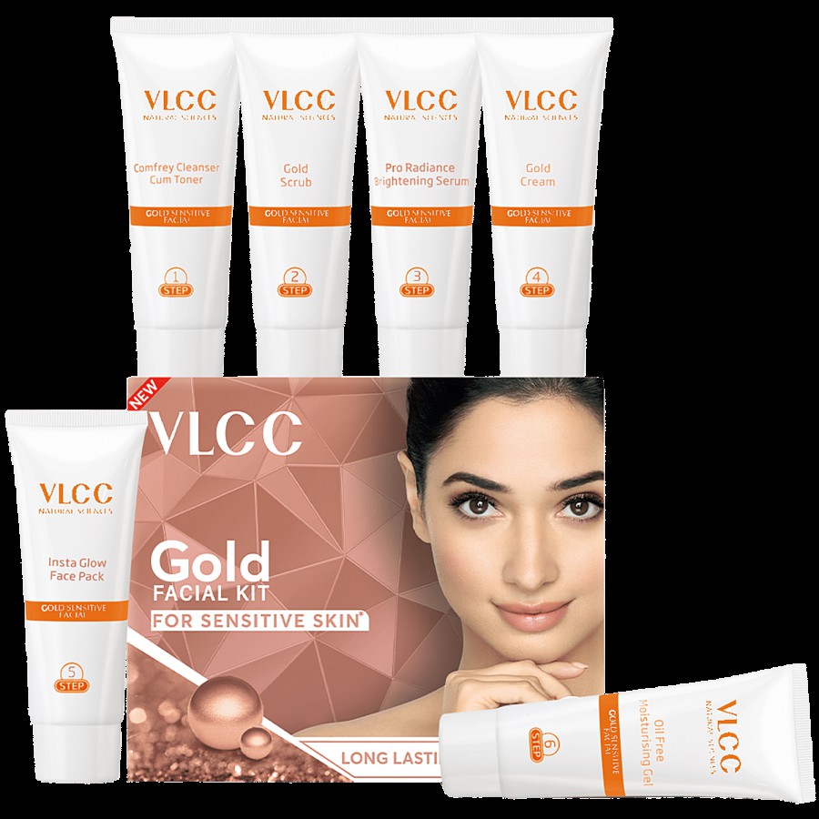 VLCC Gold Facial Kit For Sensitive Skin With 24K Gold