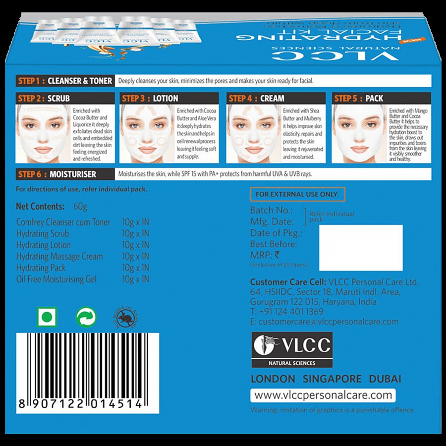 VLCC Hydrating Facial Kit - Makes SKin Glowing & Supple