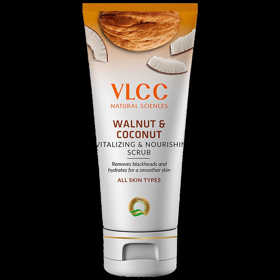 VLCC Walnut & Coconut Revitalizing & Nourishing Scrub - Exfoliates & Removes Blackheads