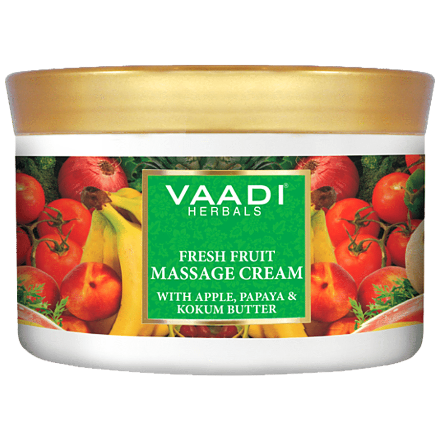 Vaadi Fresh Fruit Massage Cream With Apple Papaya & Kukum Butter - Nourishes Skin