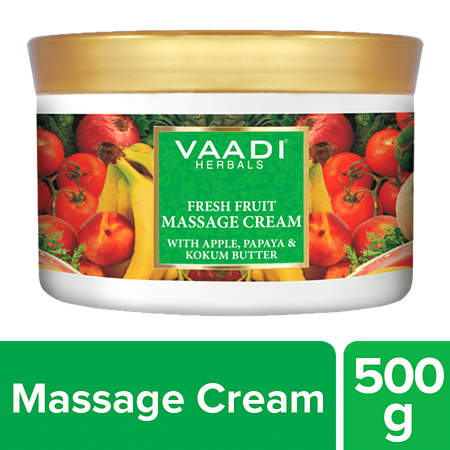 Vaadi Fresh Fruit Massage Cream With Apple Papaya & Kukum Butter - Nourishes Skin