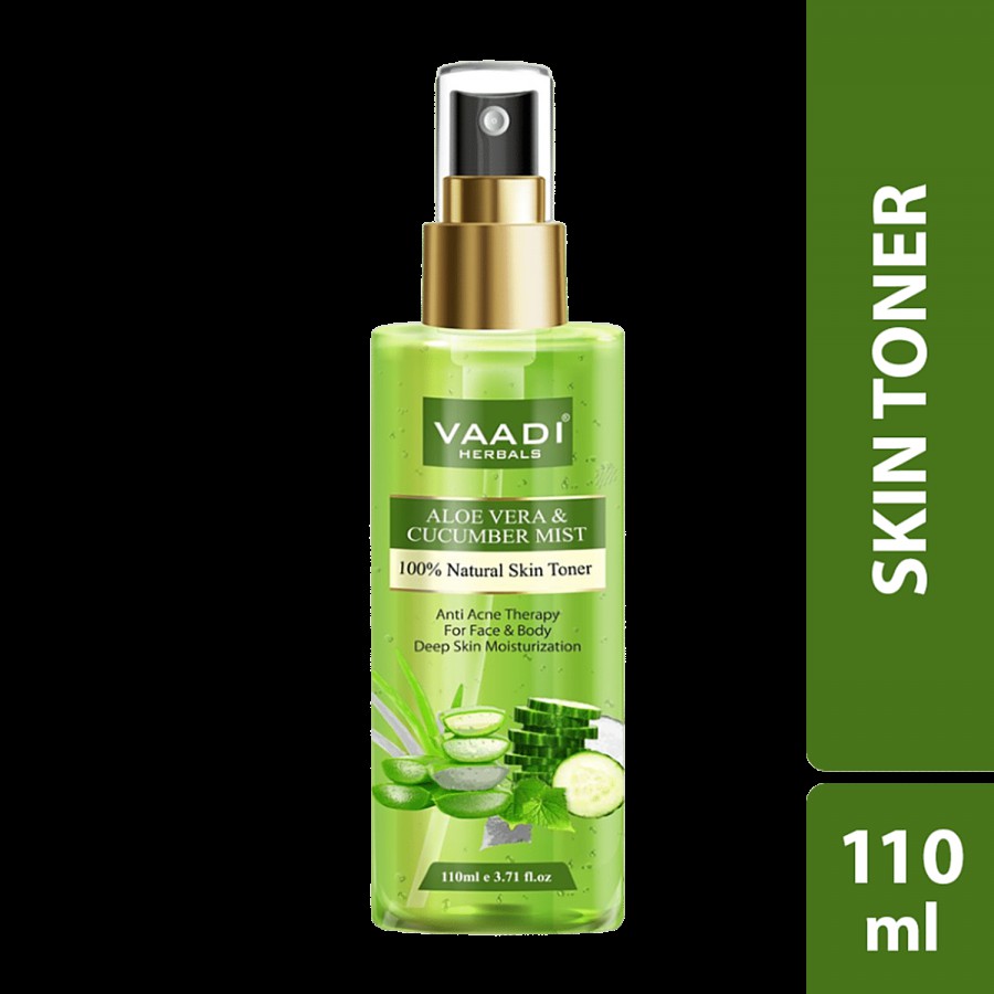 Vaadi Aloe Vera Cucumber Water/Toner/Mist - 100% Natural & Pure