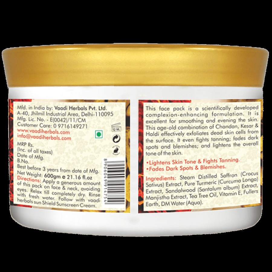 Vaadi Chandan Kesar Haldi Face Pack