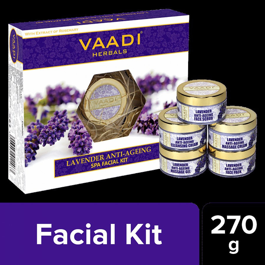 Vaadi Facial Kit - Lavender Anti-Ageing Spa With Rosemary Extract