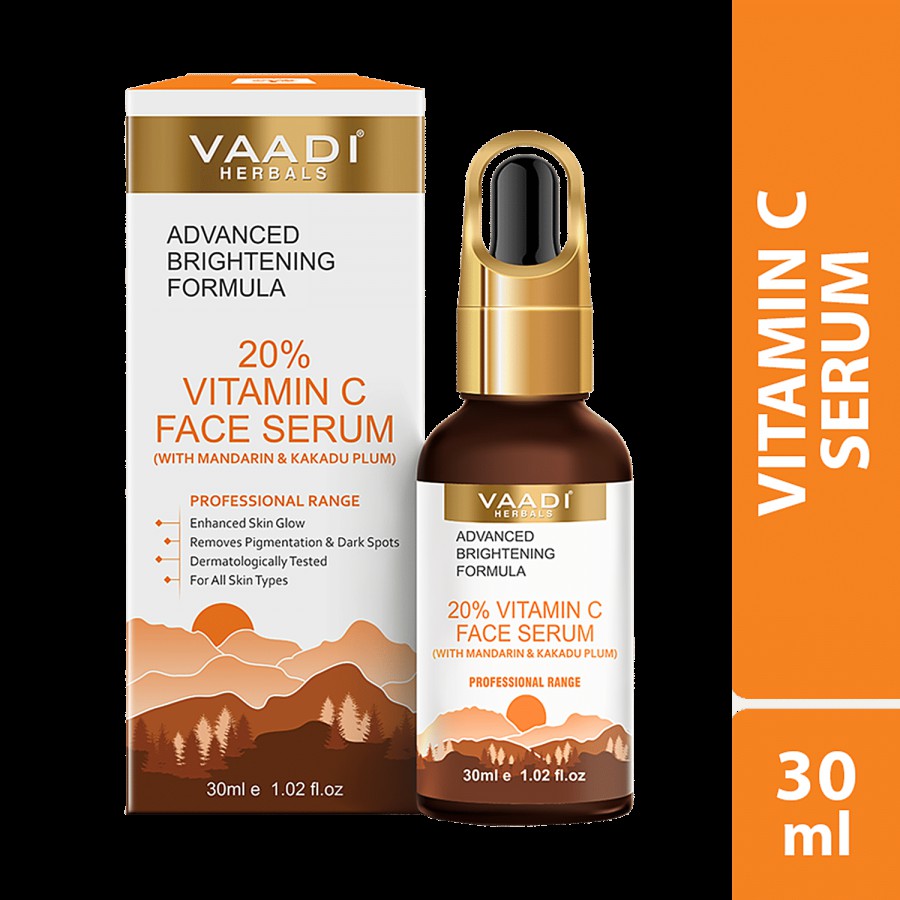 Vaadi Herbals 20% Vitamin C Face Serum With Advanced Brightening Formula With Mandarin & Kakadu Plum