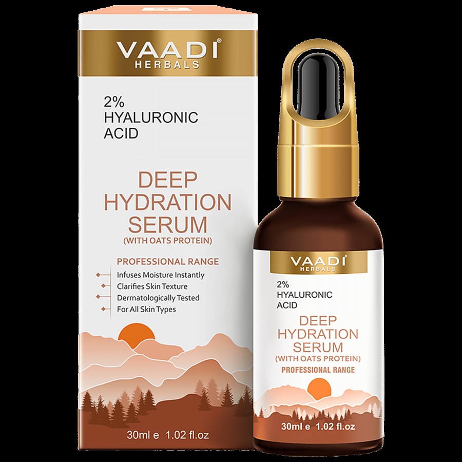 Vaadi Herbals Deep Hydration Serum With 2% Hyaluronic Acid & Oats Protein Clarifies Skin Texture