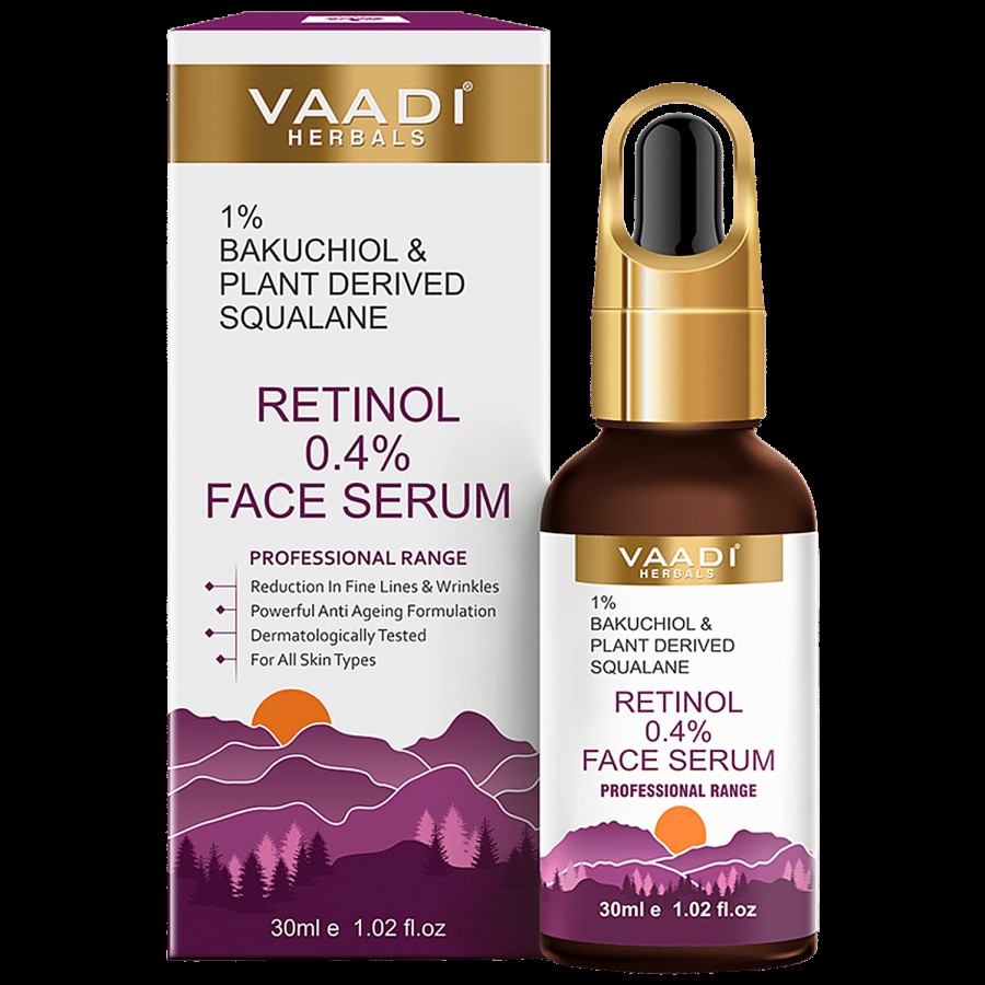 Vaadi Herbals Retinol 0.4% Face Serum With 1% Baluchiol & Plant Derived Squalane For Anti-Ageing