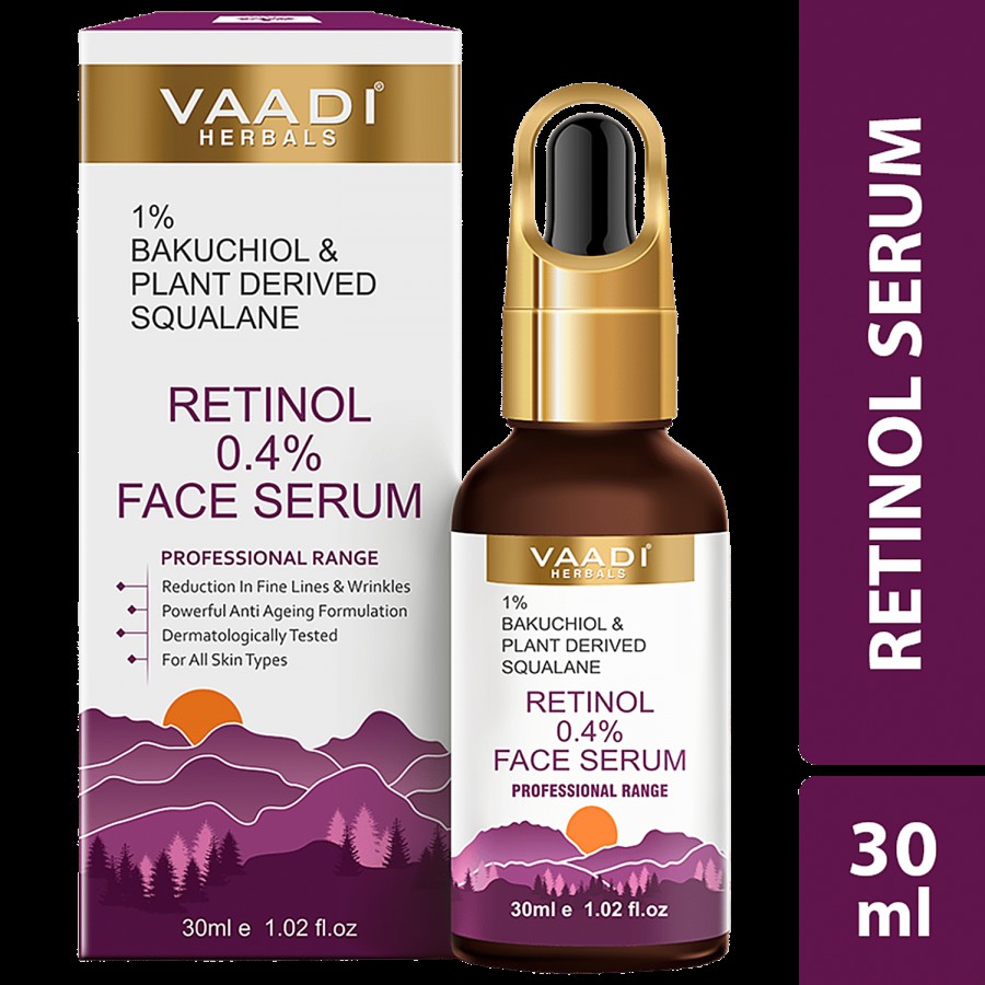 Vaadi Herbals Retinol 0.4% Face Serum With 1% Baluchiol & Plant Derived Squalane For Anti-Ageing