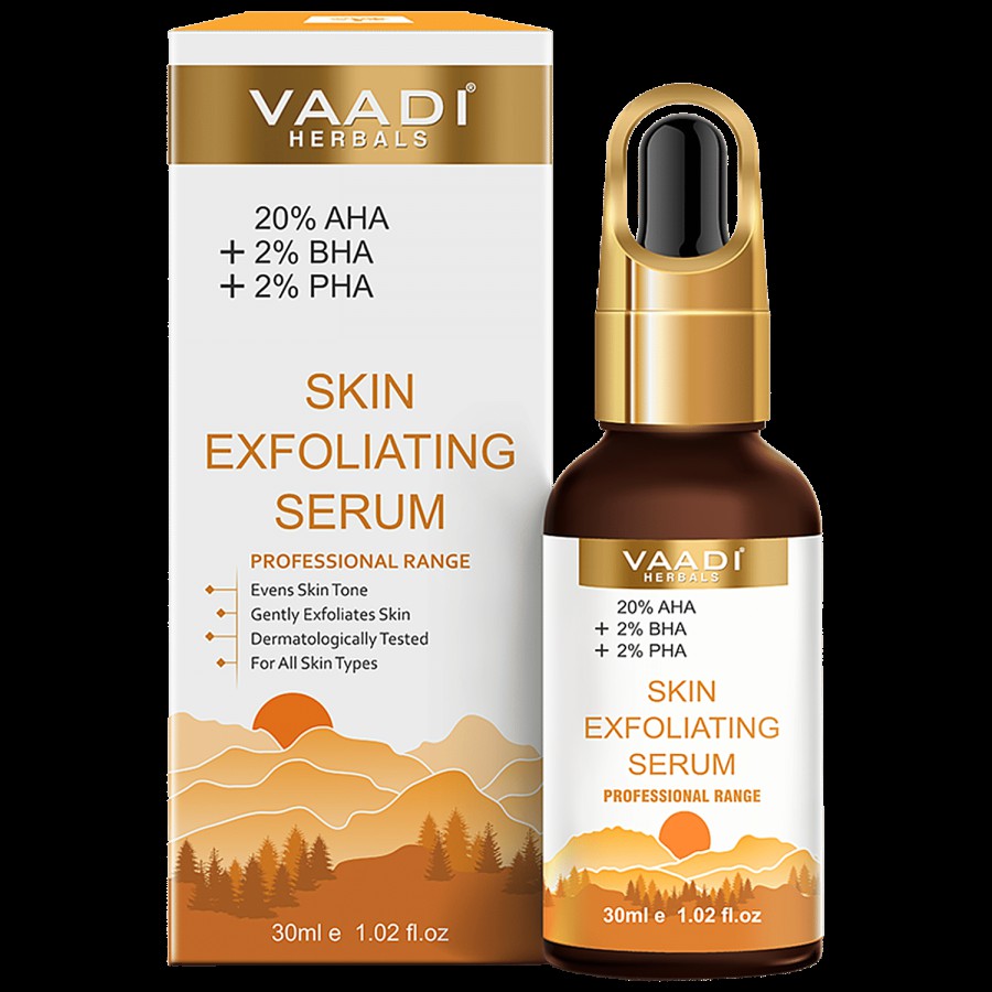 Vaadi Herbals Skin Exfoliating Serum With 20% AHA & 2% BHA & 2% PHA - Evens Skin Tone