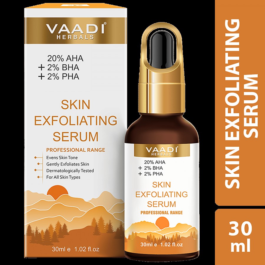 Vaadi Herbals Skin Exfoliating Serum With 20% AHA & 2% BHA & 2% PHA - Evens Skin Tone