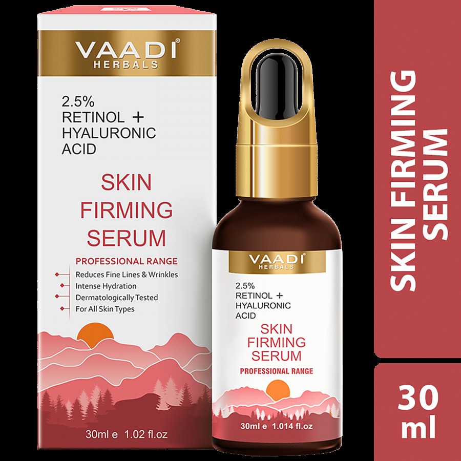 Vaadi Herbals Skin Firming Serum With 2.5% Retinol & Hyaluronic Acid - Reduces Wrinkles