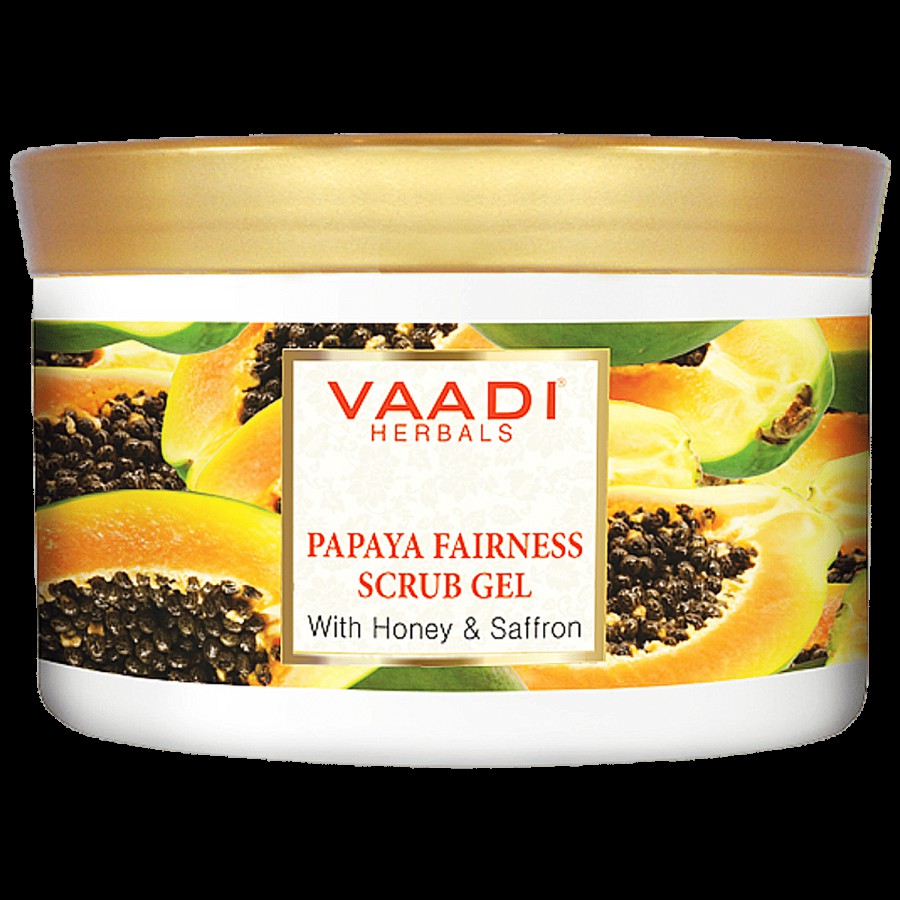 Vaadi Papaya Fairness Scrub Gel With Honey & Saffron - Removes Dead Skin