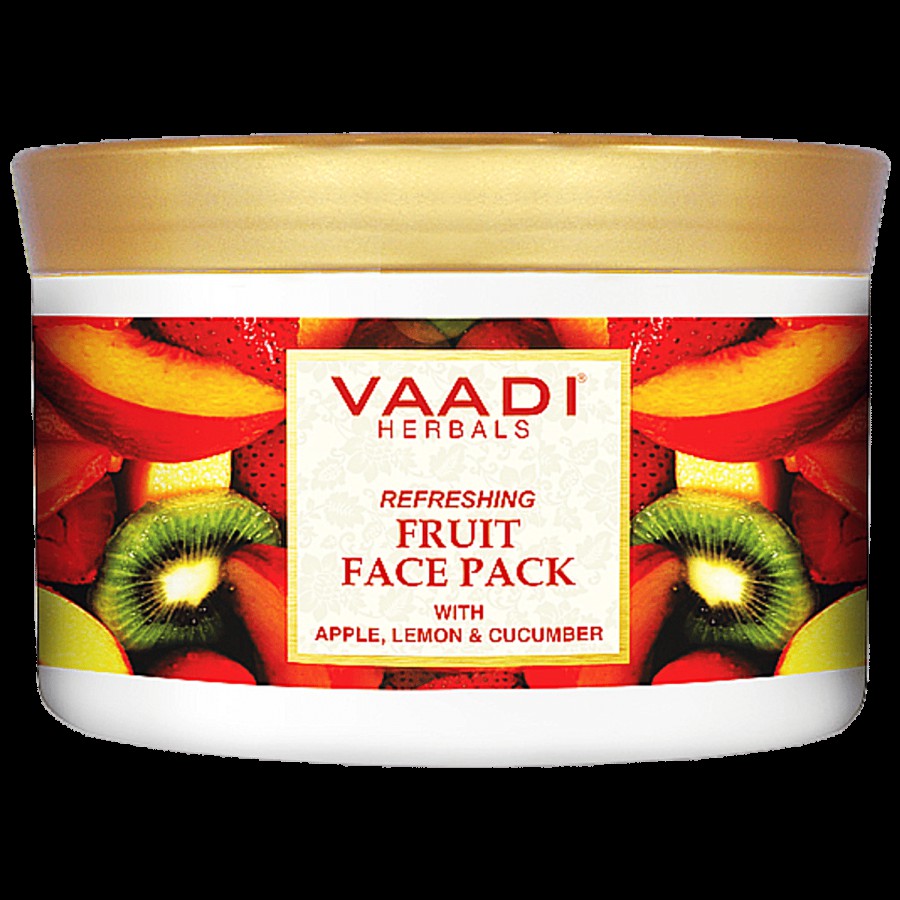 Vaadi Refreshing Fruit Face Pack With Apple Lemon & Cucumber - Nourishes The Skin