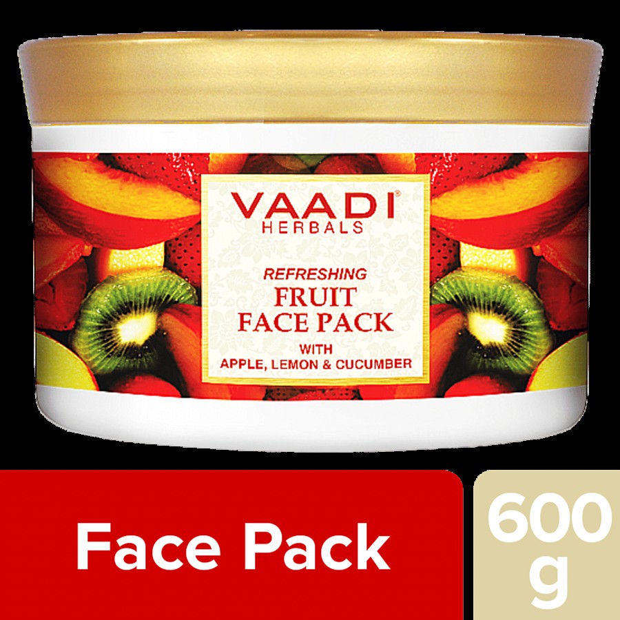 Vaadi Refreshing Fruit Face Pack With Apple Lemon & Cucumber - Nourishes The Skin