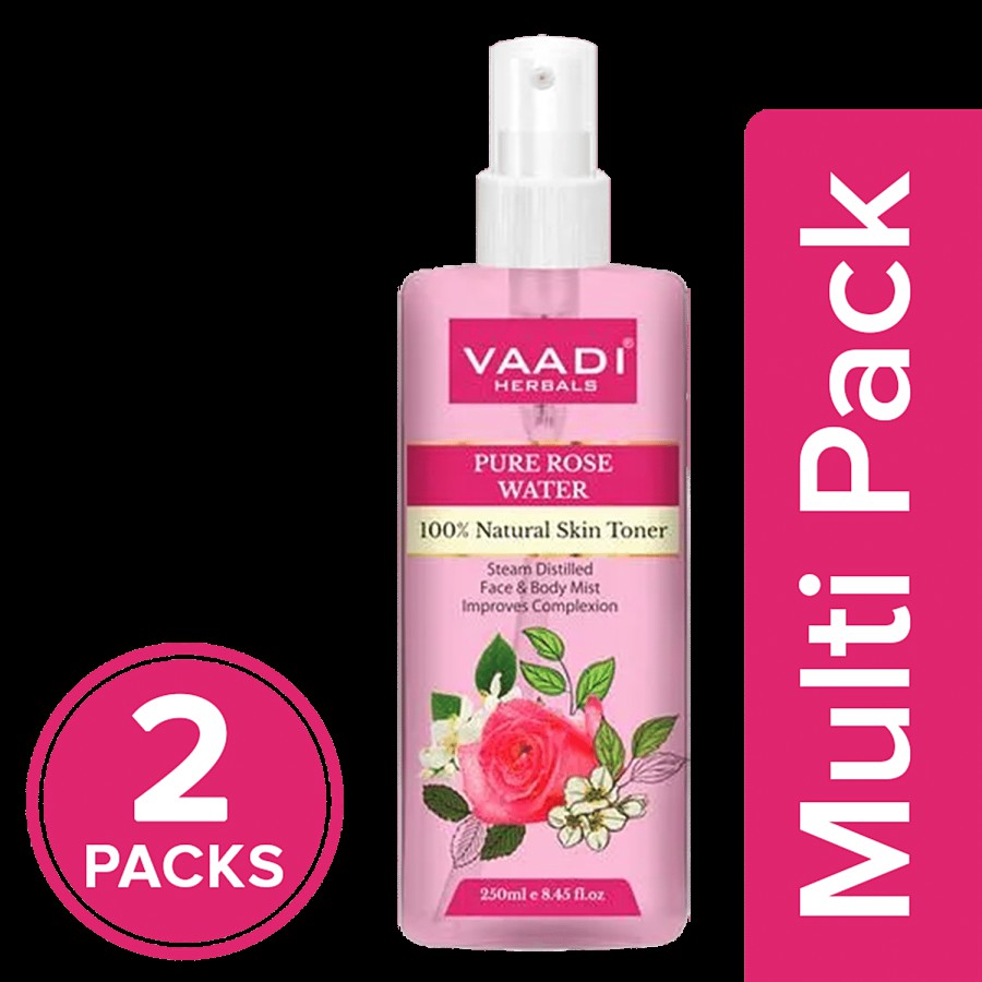 Vaadi Rose Water Skin Toner - 100% Natural & Pure