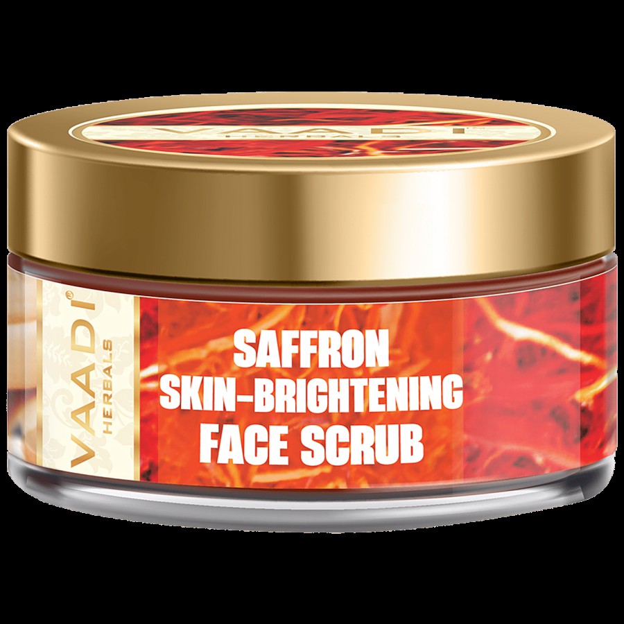 Vaadi Saffron Skin-Whitening Face Scrub - With Walnut Scrub & Cinnamon Oil