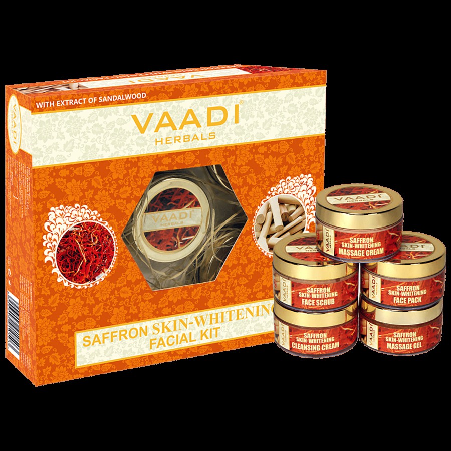 Vaadi Saffron Skin-Whitening Facial Kit With Sandalwood Extract - Reduces Spots