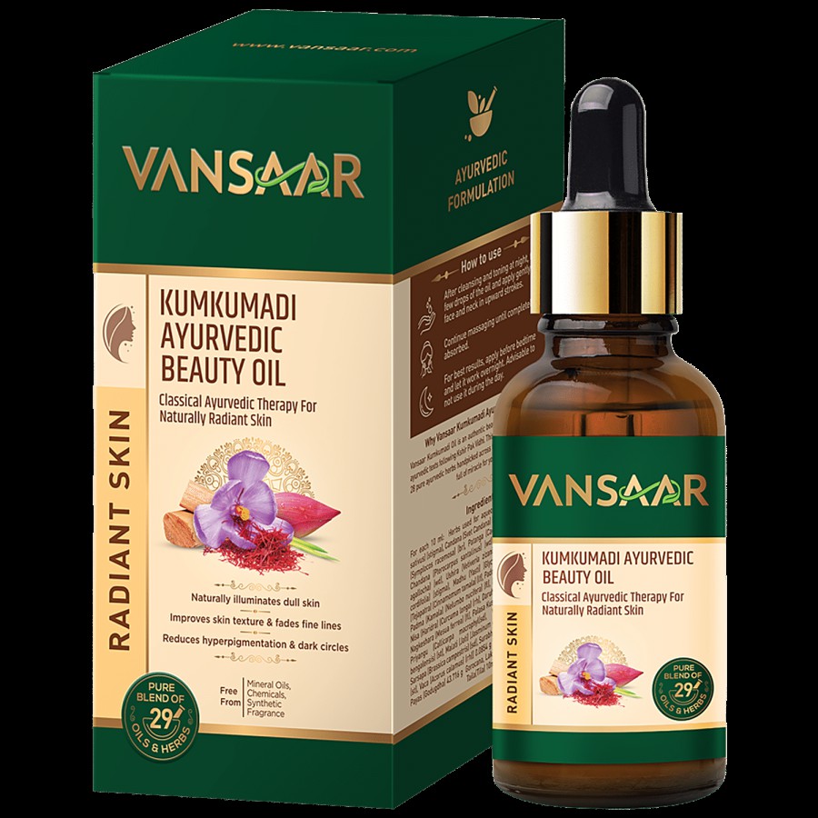 Vansaar Kumkumadi Ayurvedic Beauty Oil - Pure