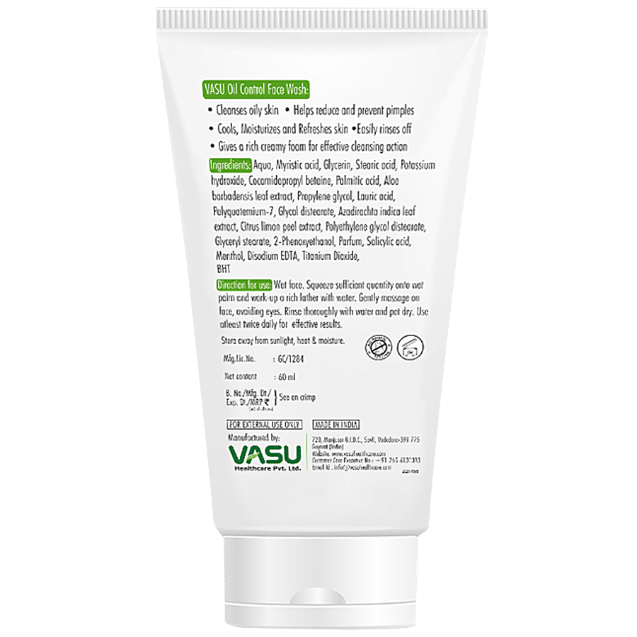 Vasu Oil Control Face Wash - Enriched with Neem