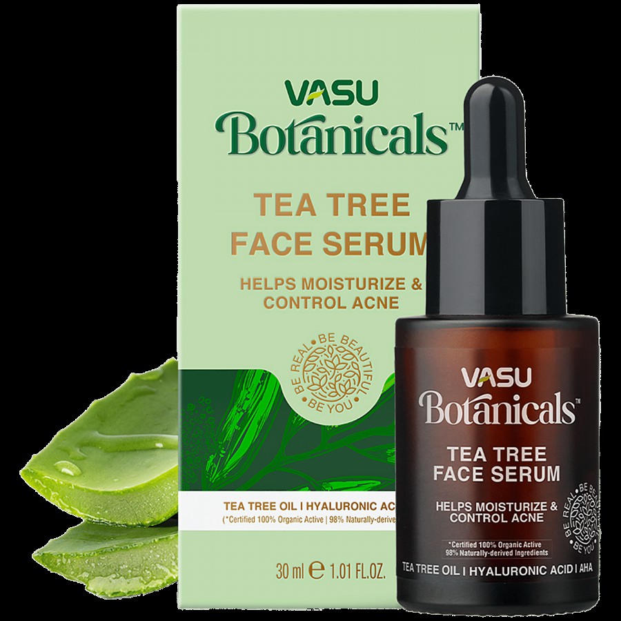 Vasu Botanicals Tea Tree Face Serum - Hyaluronic Acid & AHA