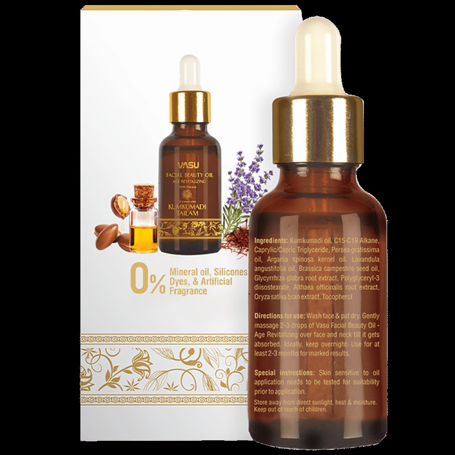 Vasu Facial Beauty Oil - Enriched with Kumkumadi Tailam